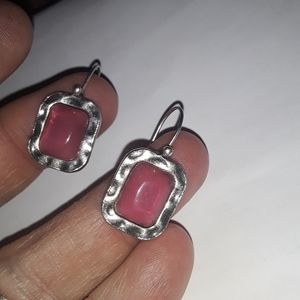 Lia Sophia Piereced Earrings Pink with silver